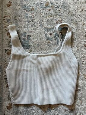Aritzia Ribbed Tank Top in Off-White/Cream